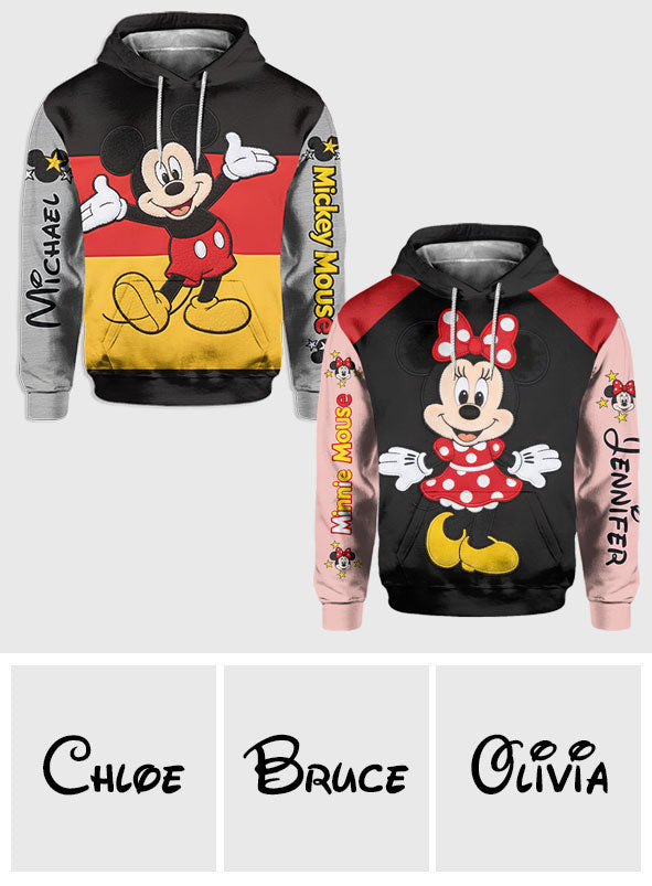 Personalized Mickey and Minnie Mouse Hoodie & Leggings Set for Couples Hoodie & Leggings GradoCreations
