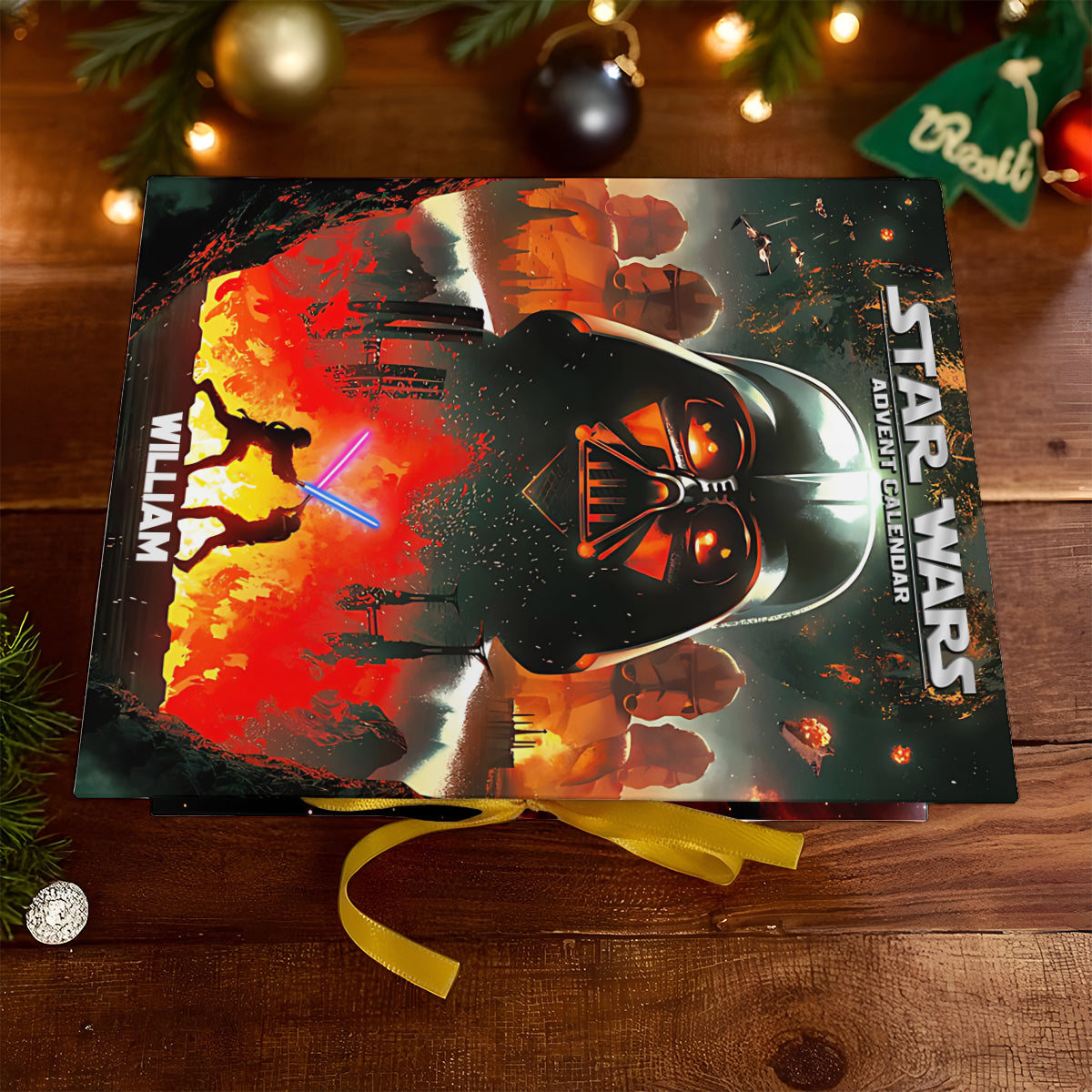 Personalized Star Wars Advent Calendar with Ornaments for Kids Folded Advent Calendar With Ornaments GradoCreations