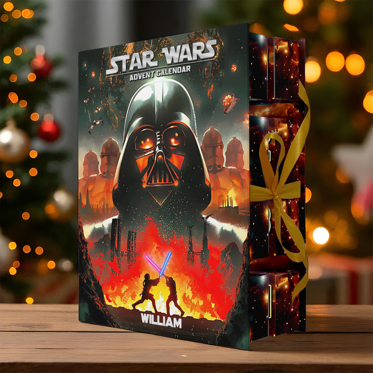Personalized Star Wars Advent Calendar with Ornaments for Kids Folded Advent Calendar With Ornaments GradoCreations