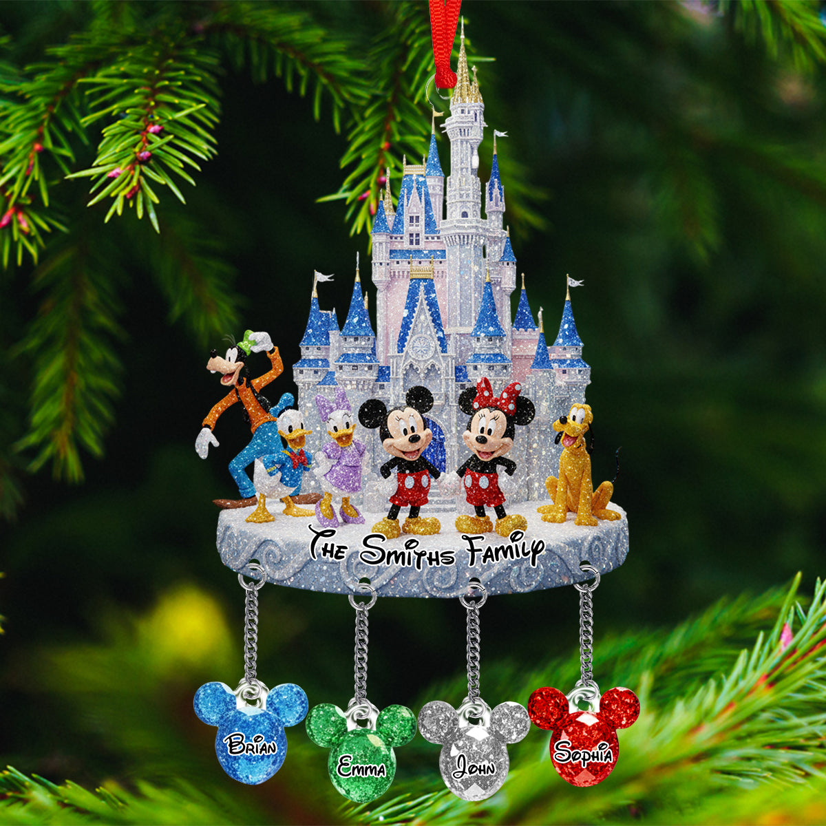 Personalized Disney Family Mouse Ornament with Custom Charms Ornament With Charm GradoCreations