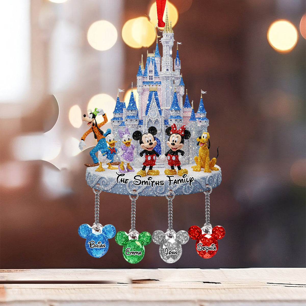 Personalized Disney Family Mouse Ornament with Custom Charms Ornament With Charm GradoCreations