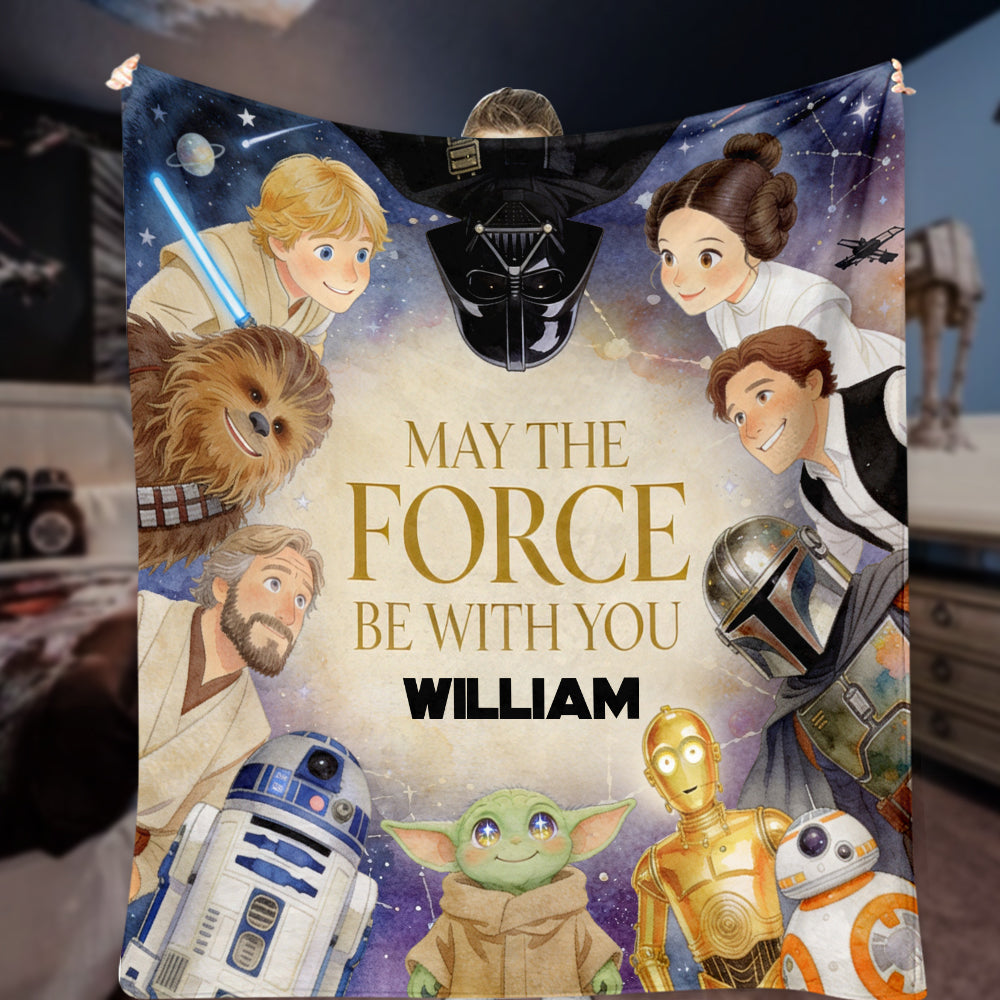 Personalized Star Wars Blanket May The Force Be With You Gift Blanket GradoCreations