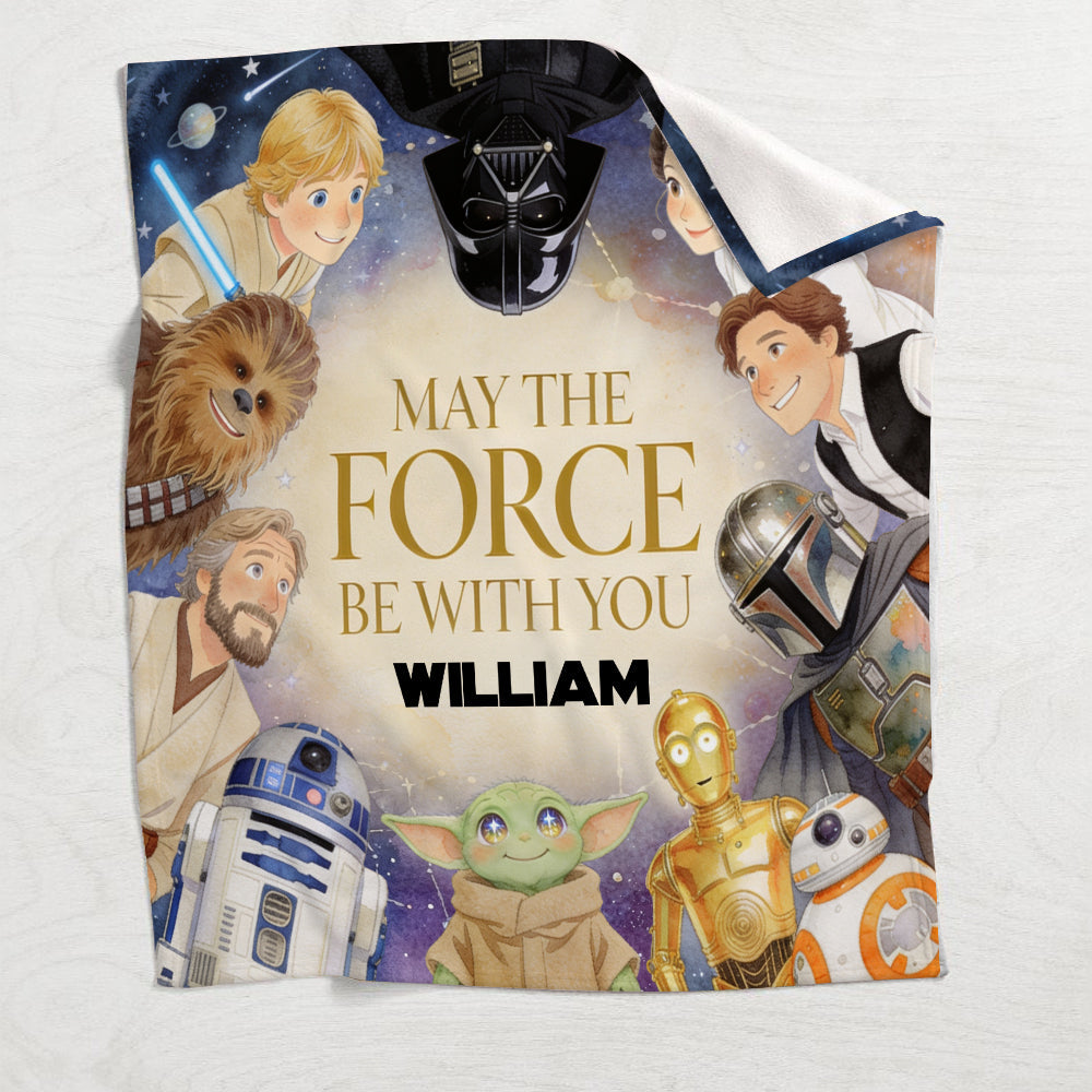 Personalized Star Wars Blanket May The Force Be With You Gift Blanket GradoCreations
