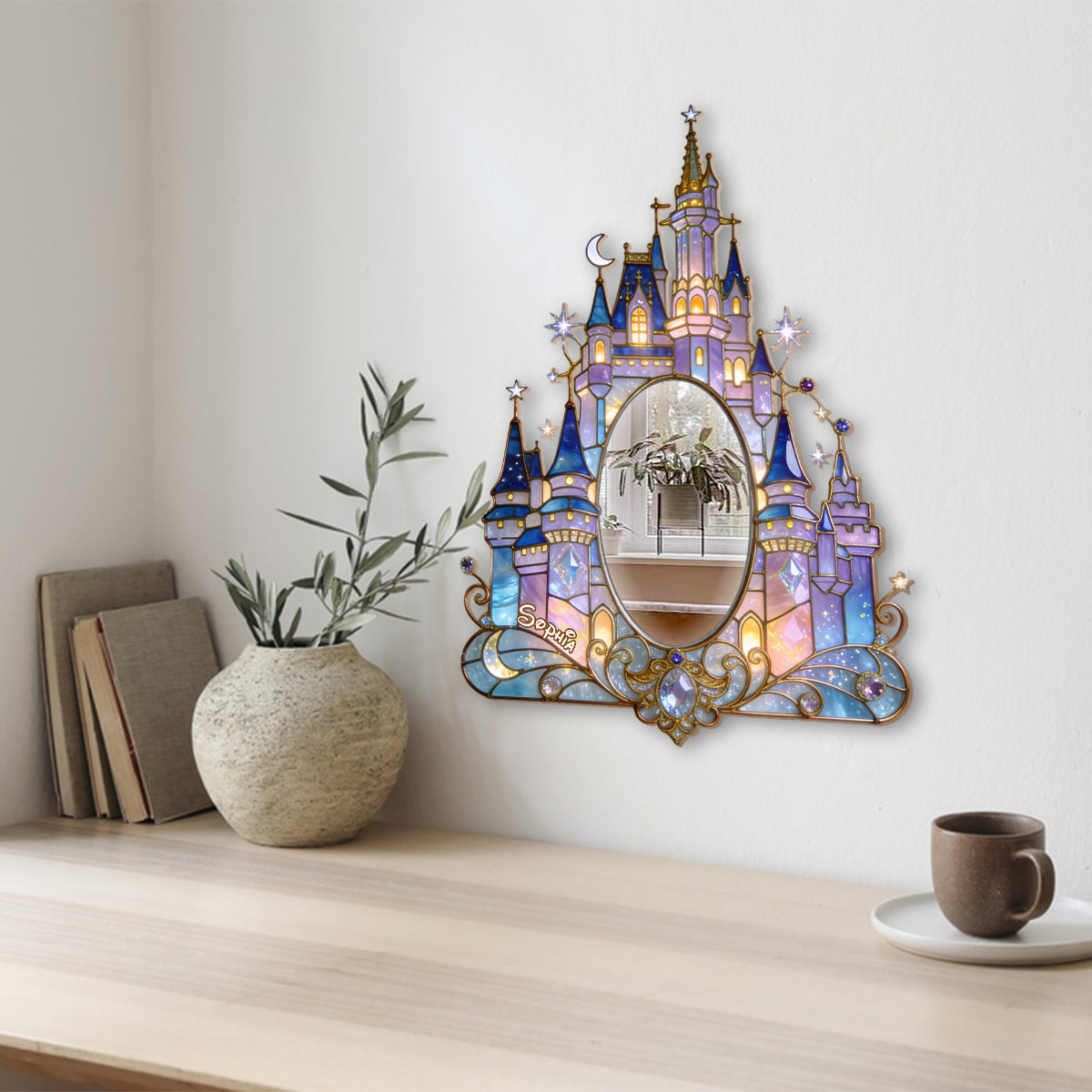 Personalized Dream Castle Wall Hanging Mirror for Kids Room Wall Hanging Mirror GradoCreations