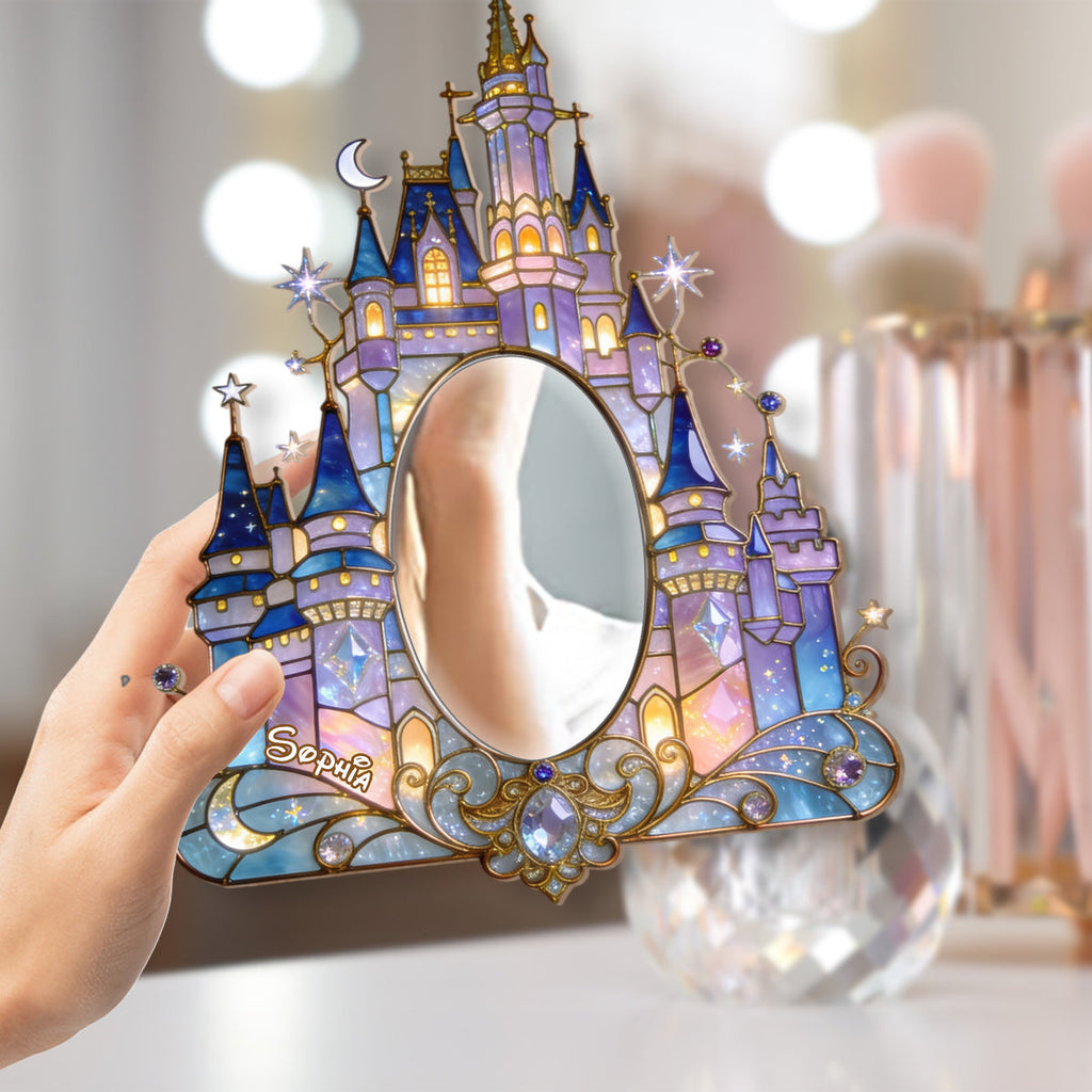 Personalized Dream Castle Wall Hanging Mirror for Kids Room Wall Hanging Mirror GradoCreations