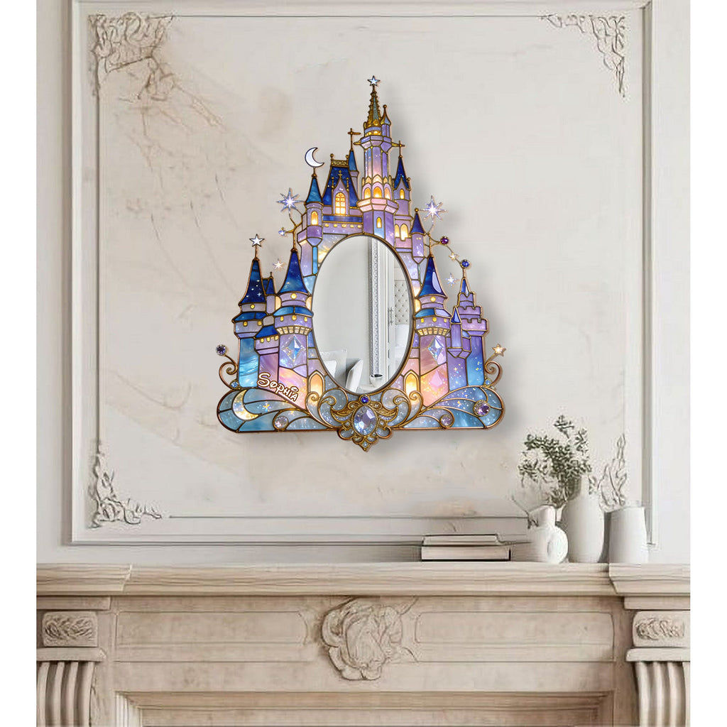 Personalized Dream Castle Wall Hanging Mirror for Kids Room Wall Hanging Mirror GradoCreations