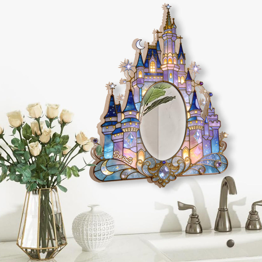 Personalized Dream Castle Wall Hanging Mirror for Kids Room Wall Hanging Mirror GradoCreations