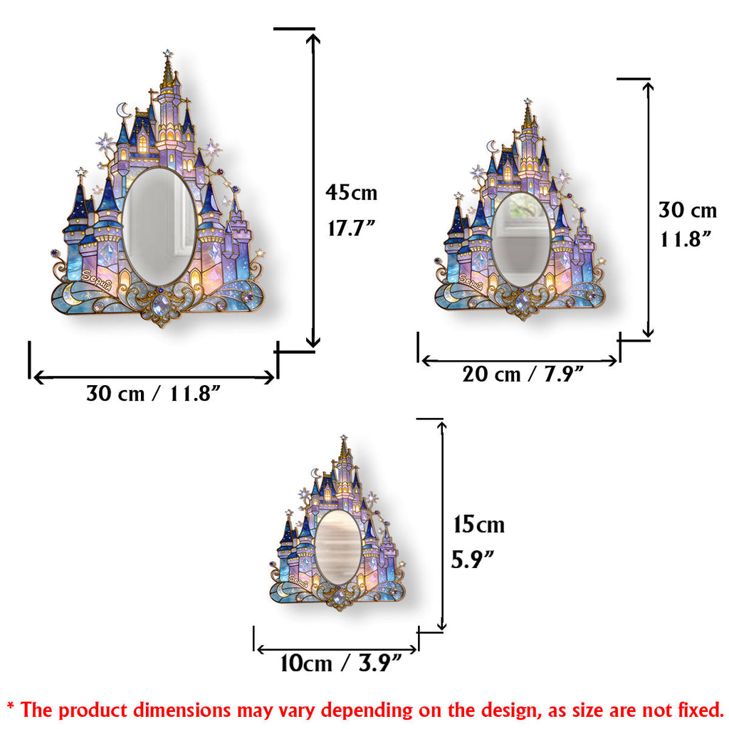 Personalized Dream Castle Wall Hanging Mirror for Kids Room Wall Hanging Mirror GradoCreations