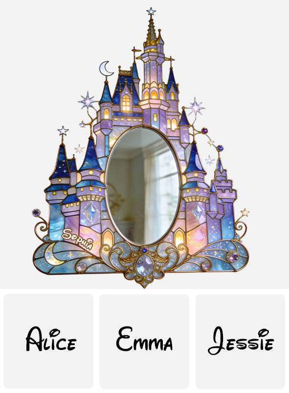 Personalized Dream Castle Wall Hanging Mirror for Kids Room Wall Hanging Mirror GradoCreations