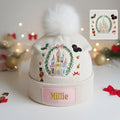 Personalized Kid Beanie Hat with Magical Christmas Castle Design Beanie Hat GradoCreations