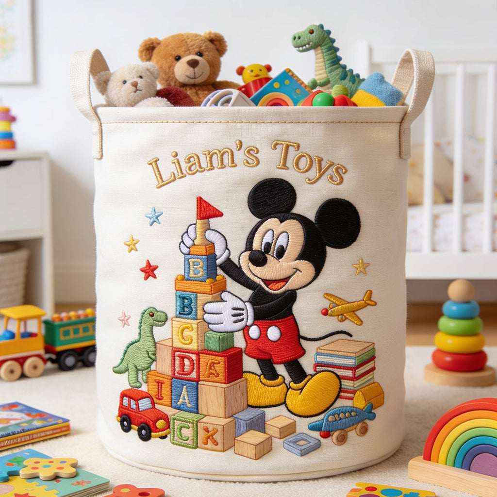 Personalized Kids Storage Basket Custom Toy Organizer Gift Storage Basket GradoCreations
