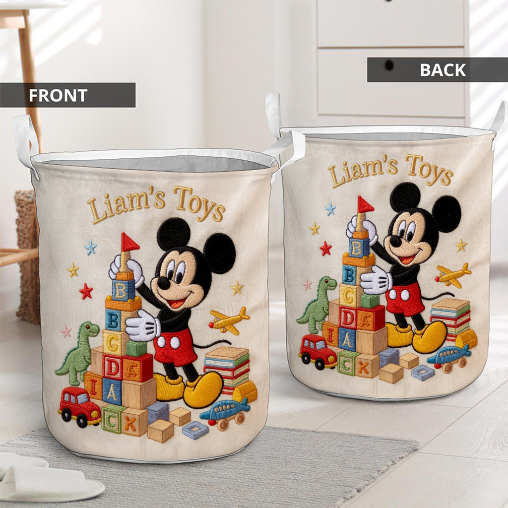 Personalized Kids Toy Storage Basket Custom Name Gift Laundry Basket GradoCreations