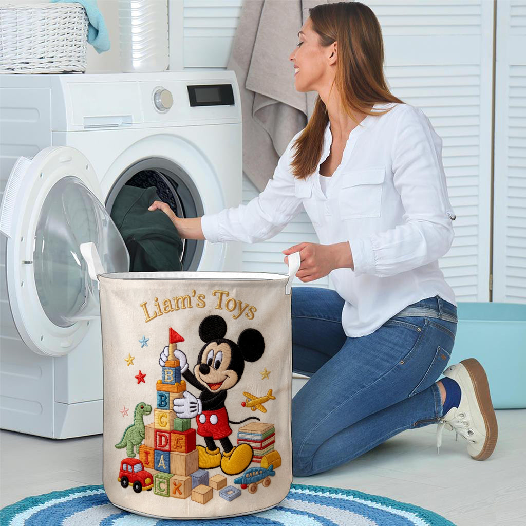 Personalized Kids Toy Storage Basket Custom Name Gift Laundry Basket GradoCreations