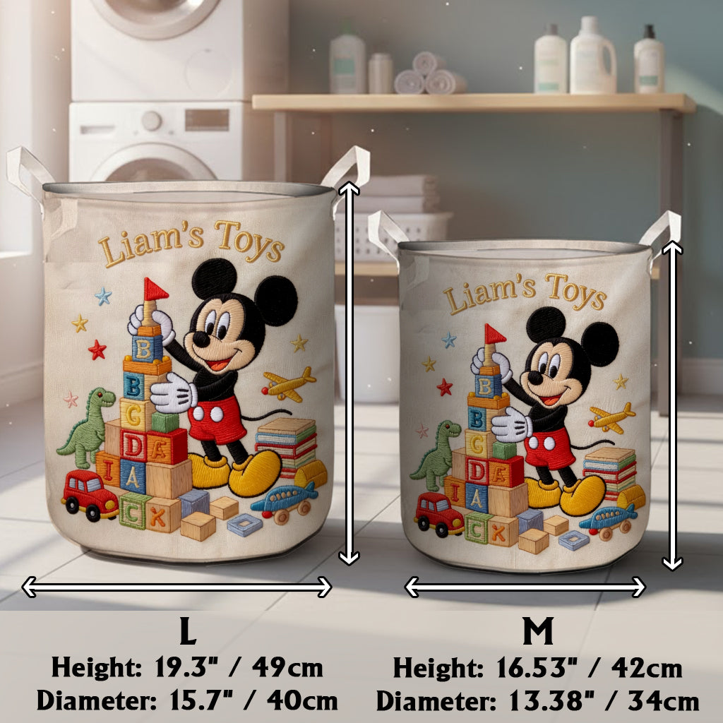Personalized Kids Toy Storage Basket Custom Name Gift Laundry Basket GradoCreations