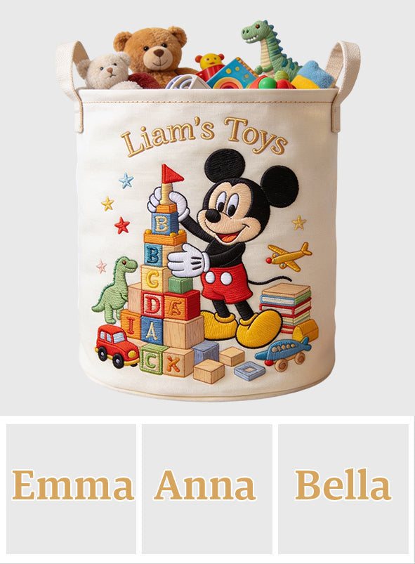 Personalized Kids Toy Storage Basket Custom Name Gift Laundry Basket GradoCreations