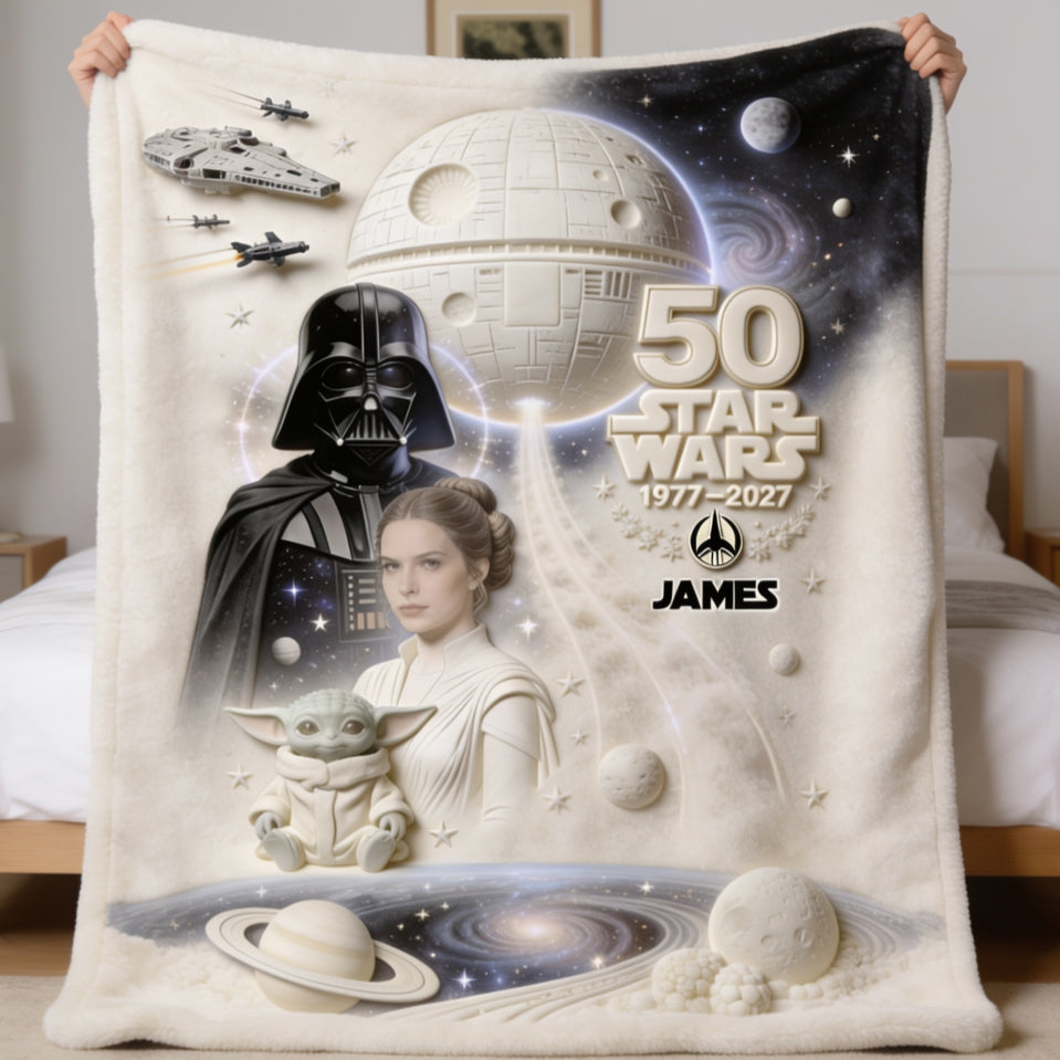 Personalized Dark Side Star Wars Blanket Custom Name Gift Blanket GradoCreations