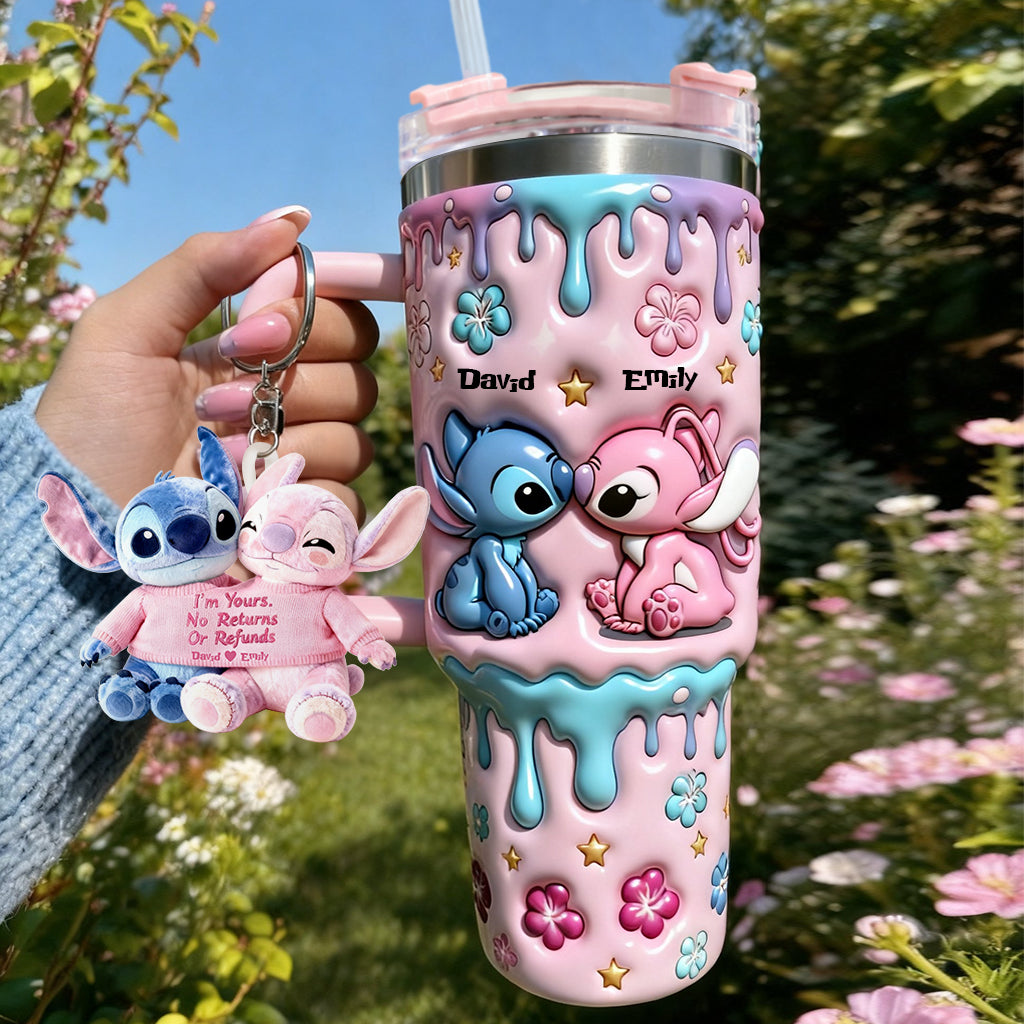 Personalized Ohana Tumbler with Plush Charm Gift for Couples Tumbler With Plush Charm GradoCreations