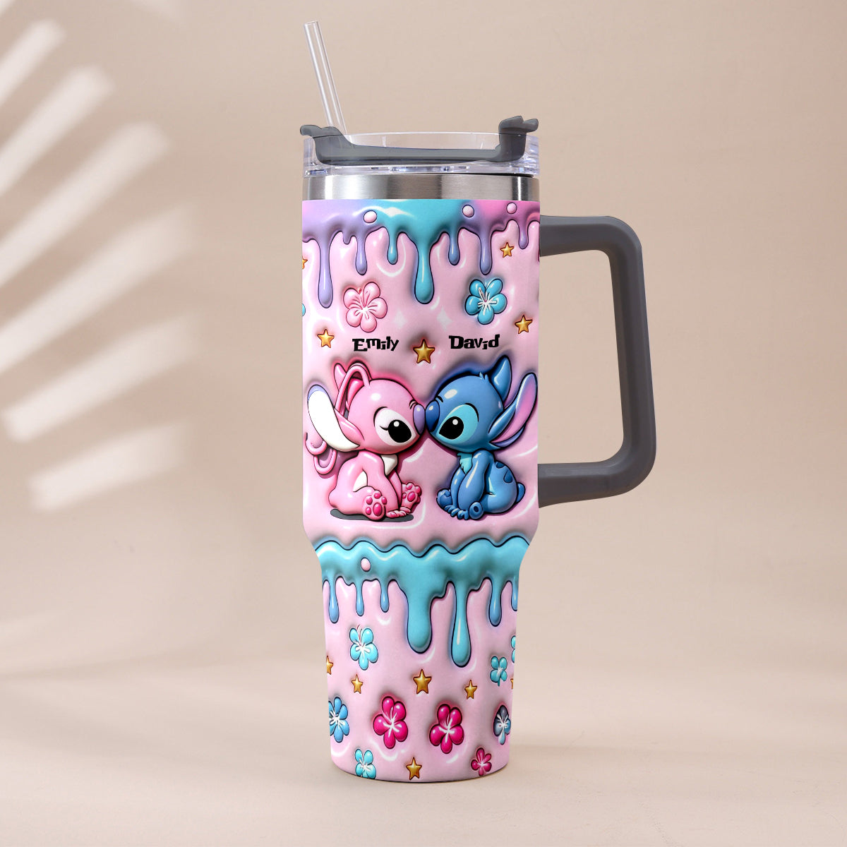 Personalized Ohana Tumbler with Plush Charm Gift for Couples Tumbler With Plush Charm GradoCreations