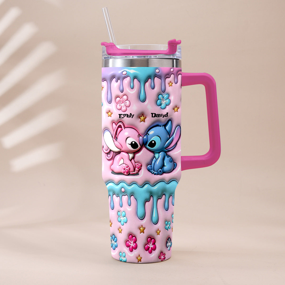 Personalized Ohana Tumbler with Plush Charm Gift for Couples Tumbler With Plush Charm GradoCreations