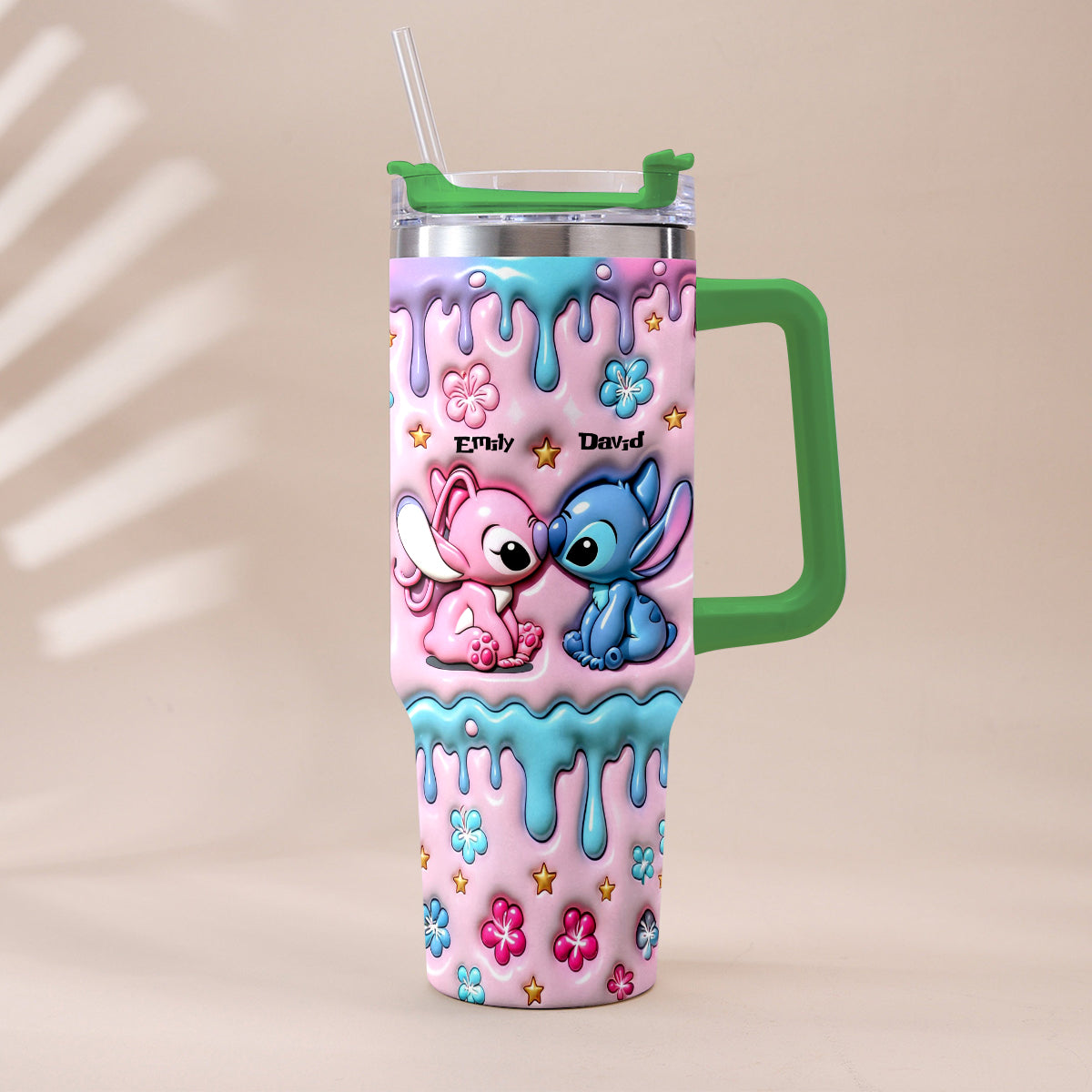 Personalized Ohana Tumbler with Plush Charm Gift for Couples Tumbler With Plush Charm GradoCreations