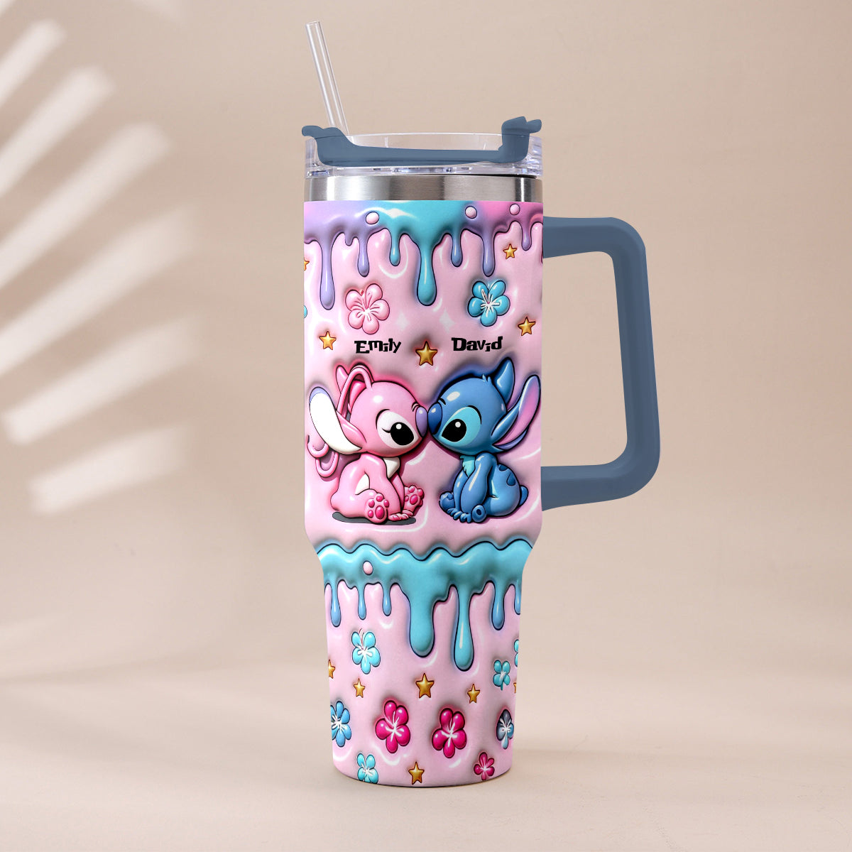 Personalized Ohana Tumbler with Plush Charm Gift for Couples Tumbler With Plush Charm GradoCreations