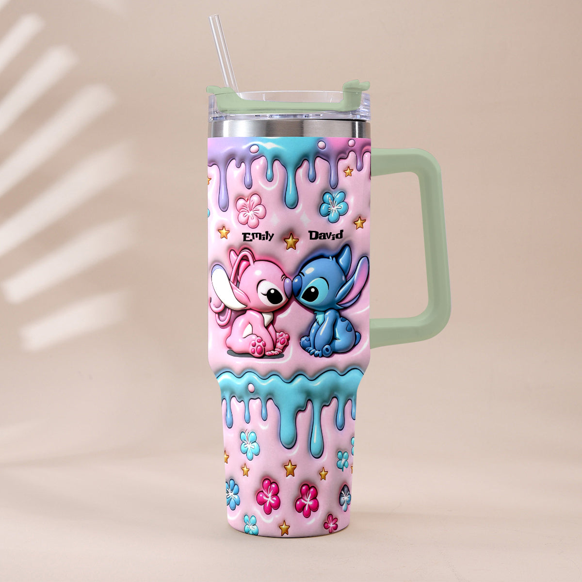Personalized Ohana Tumbler with Plush Charm Gift for Couples Tumbler With Plush Charm GradoCreations