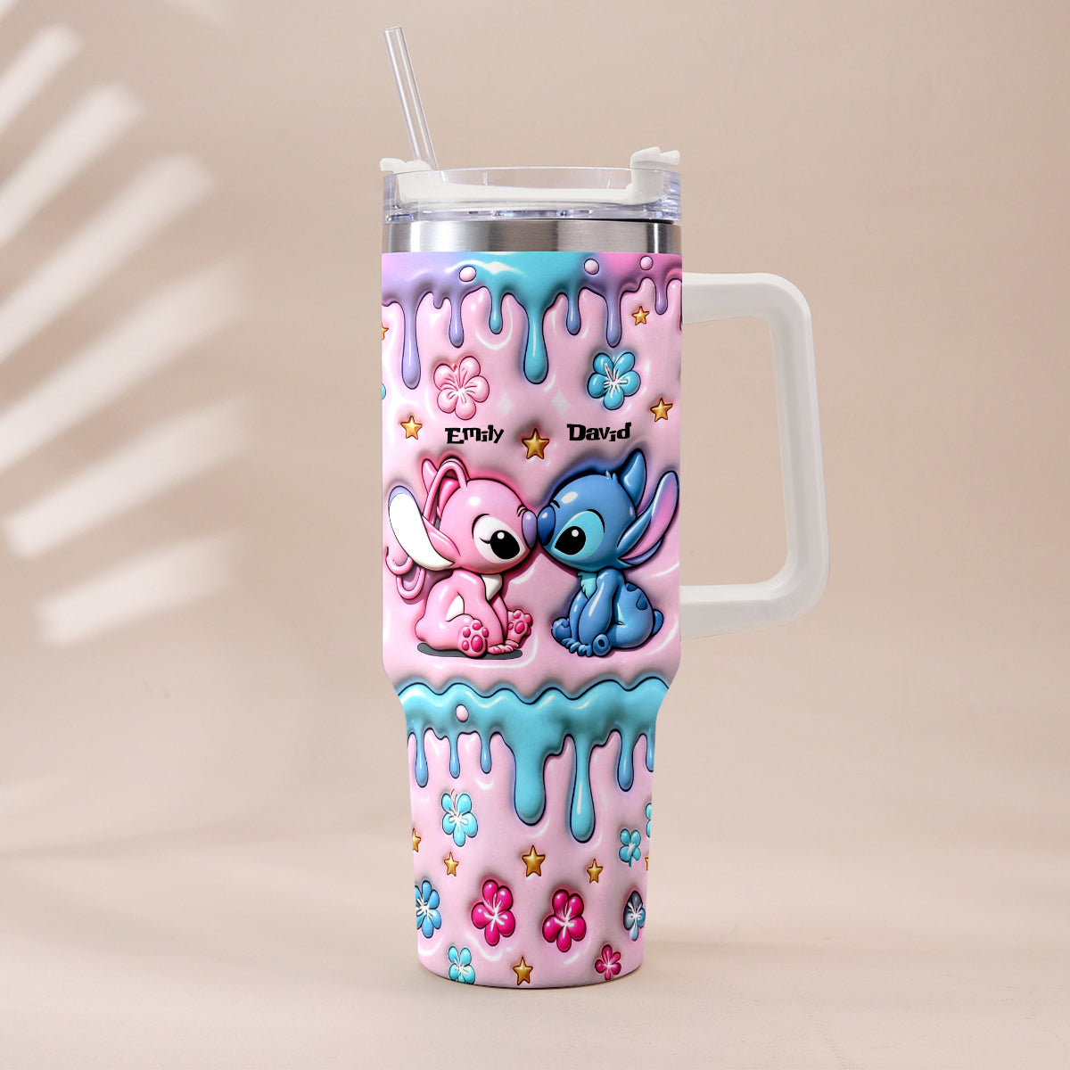 Personalized Ohana Tumbler with Plush Charm Gift for Couples Tumbler With Plush Charm GradoCreations