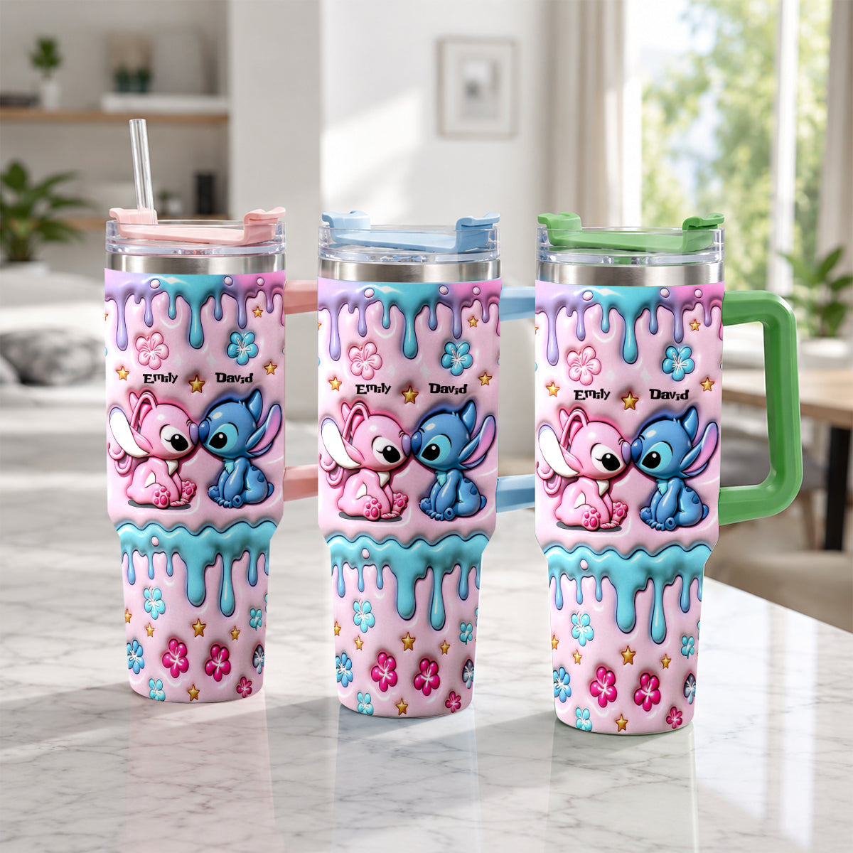Personalized Ohana Tumbler with Plush Charm Gift for Couples Tumbler With Plush Charm GradoCreations