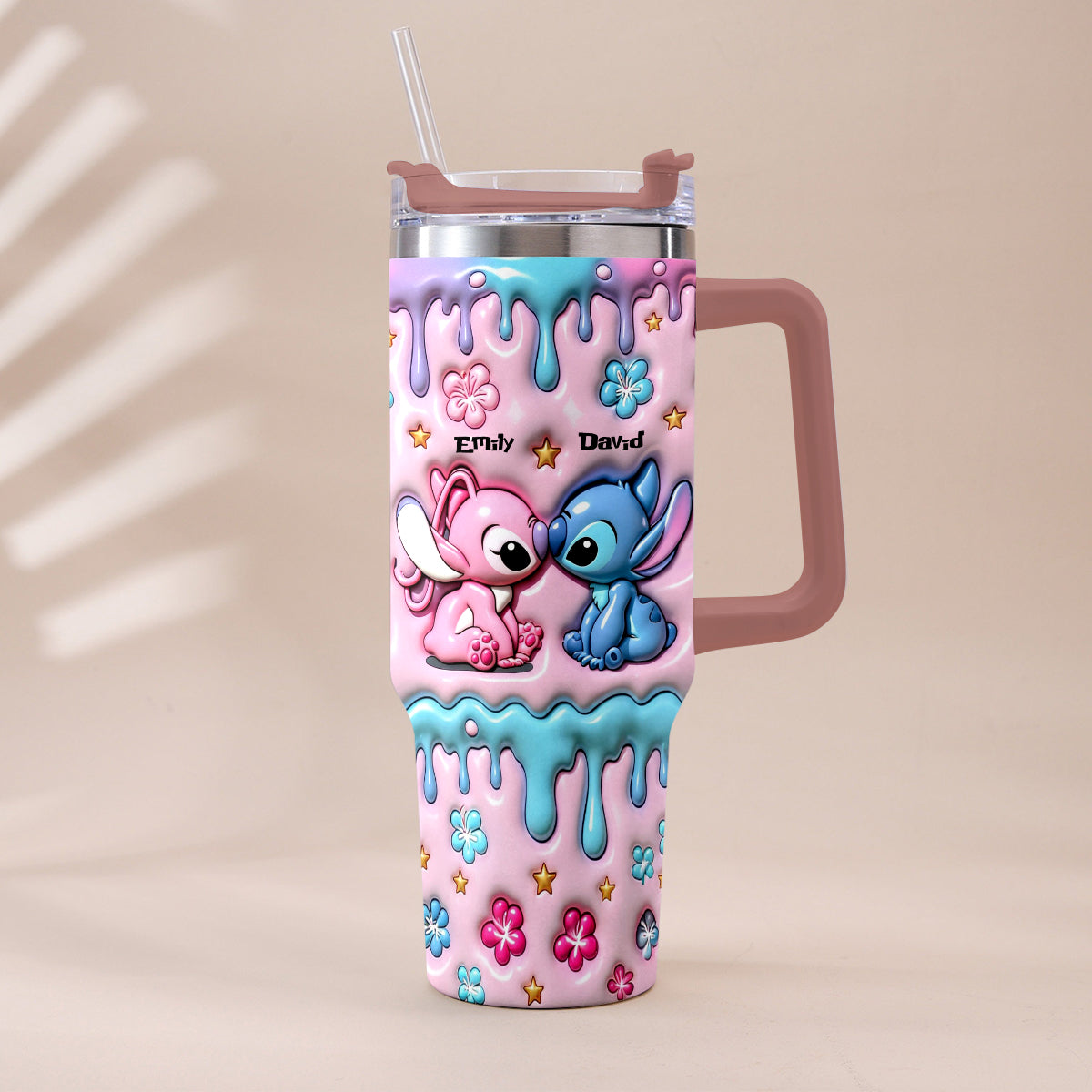 Personalized Ohana Tumbler with Plush Charm Gift for Couples Tumbler With Plush Charm GradoCreations