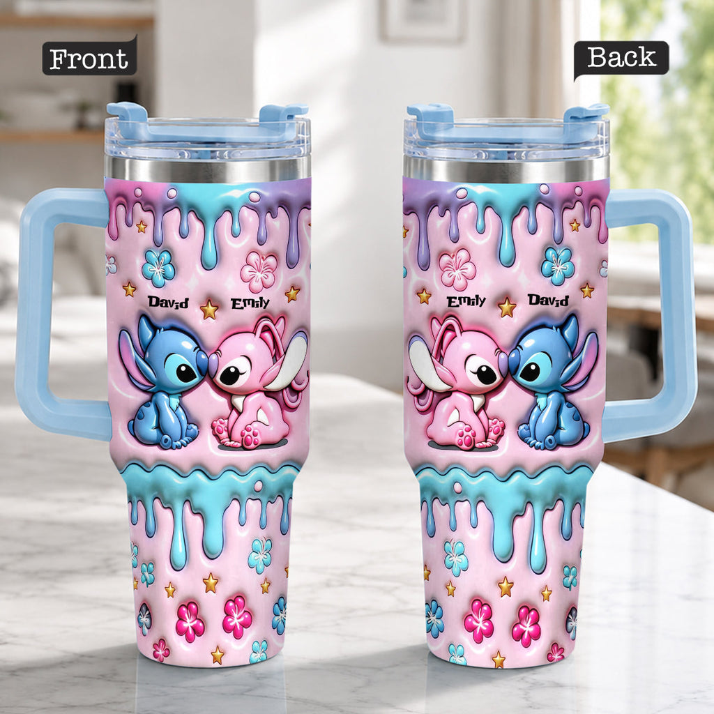 Personalized Ohana Tumbler with Plush Charm Gift for Couples Tumbler With Plush Charm GradoCreations