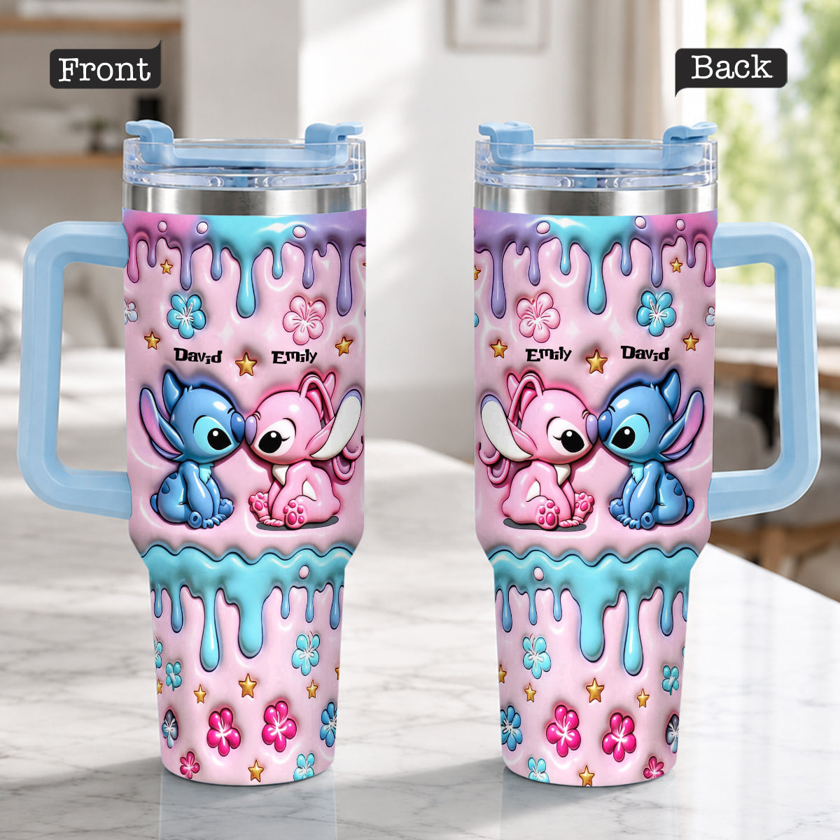Personalized Ohana Tumbler with Plush Charm Gift for Couples Tumbler With Plush Charm GradoCreations