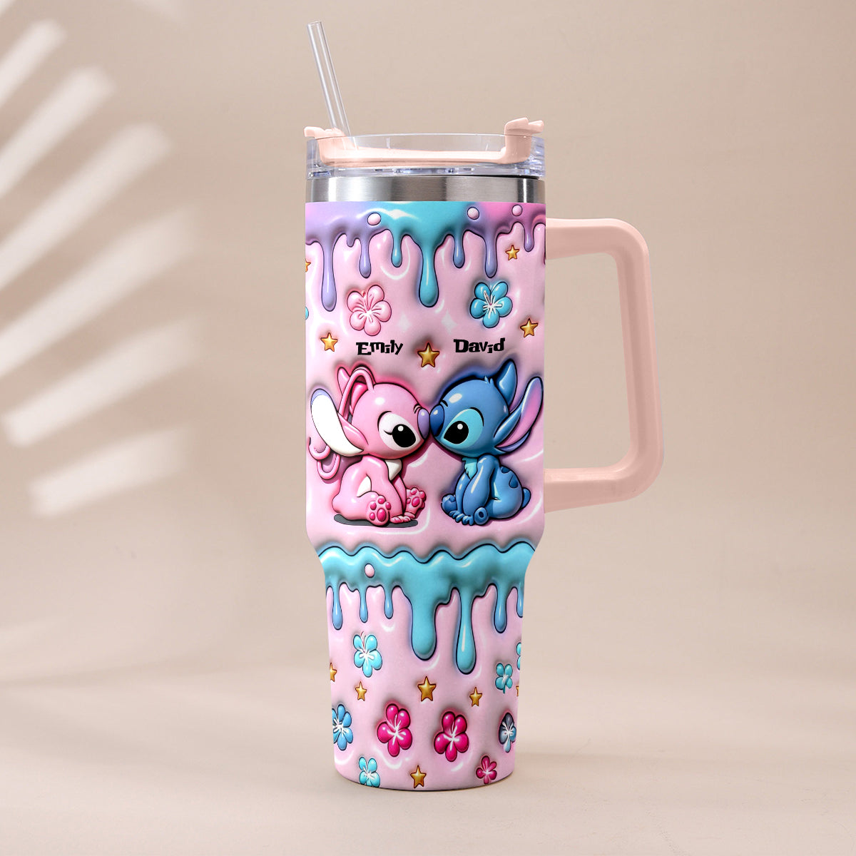 Personalized Ohana Tumbler with Plush Charm Gift for Couples Tumbler With Plush Charm GradoCreations