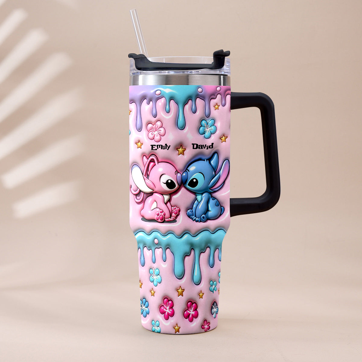 Personalized Ohana Tumbler with Plush Charm Gift for Couples Tumbler With Plush Charm GradoCreations