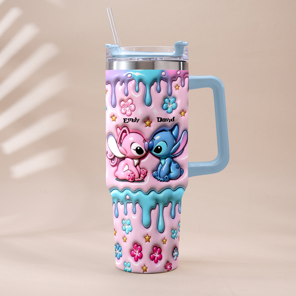 Personalized Ohana Tumbler with Plush Charm Gift for Couples Tumbler With Plush Charm GradoCreations
