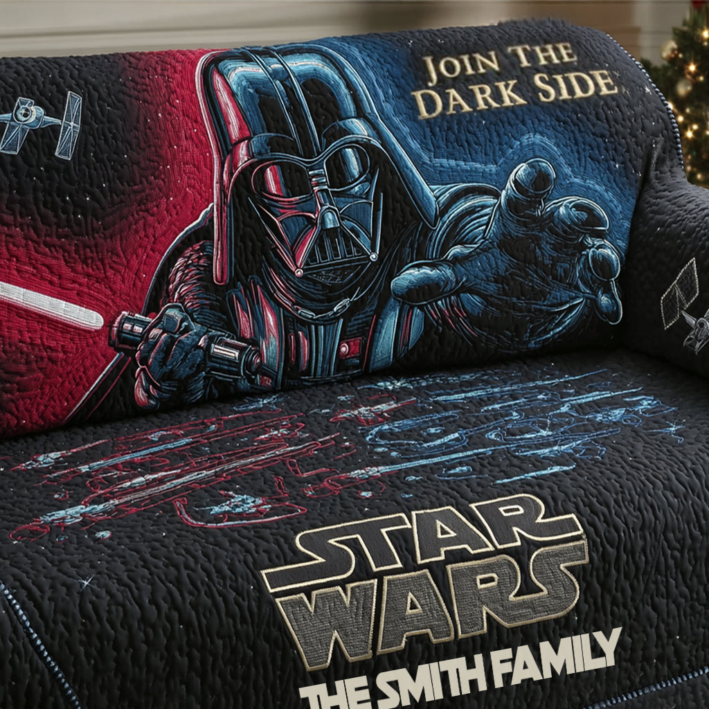 Personalized Star Wars Quilted Couch Cover Dark Side Gift Quilted Sofa/Couch Cover GradoCreations