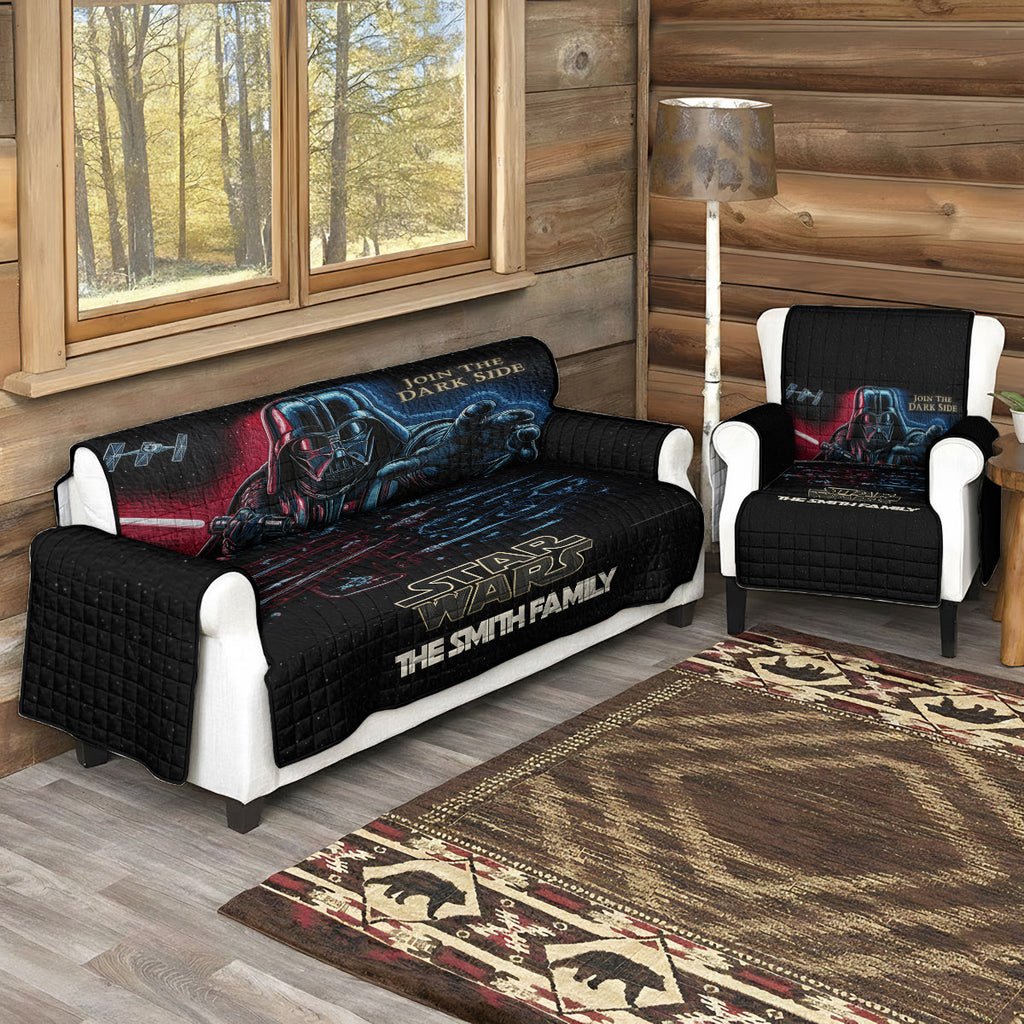 Personalized Star Wars Quilted Couch Cover Dark Side Gift Quilted Sofa/Couch Cover GradoCreations