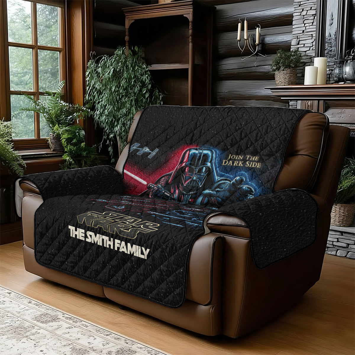 Personalized Star Wars Quilted Couch Cover Dark Side Gift Quilted Sofa/Couch Cover GradoCreations