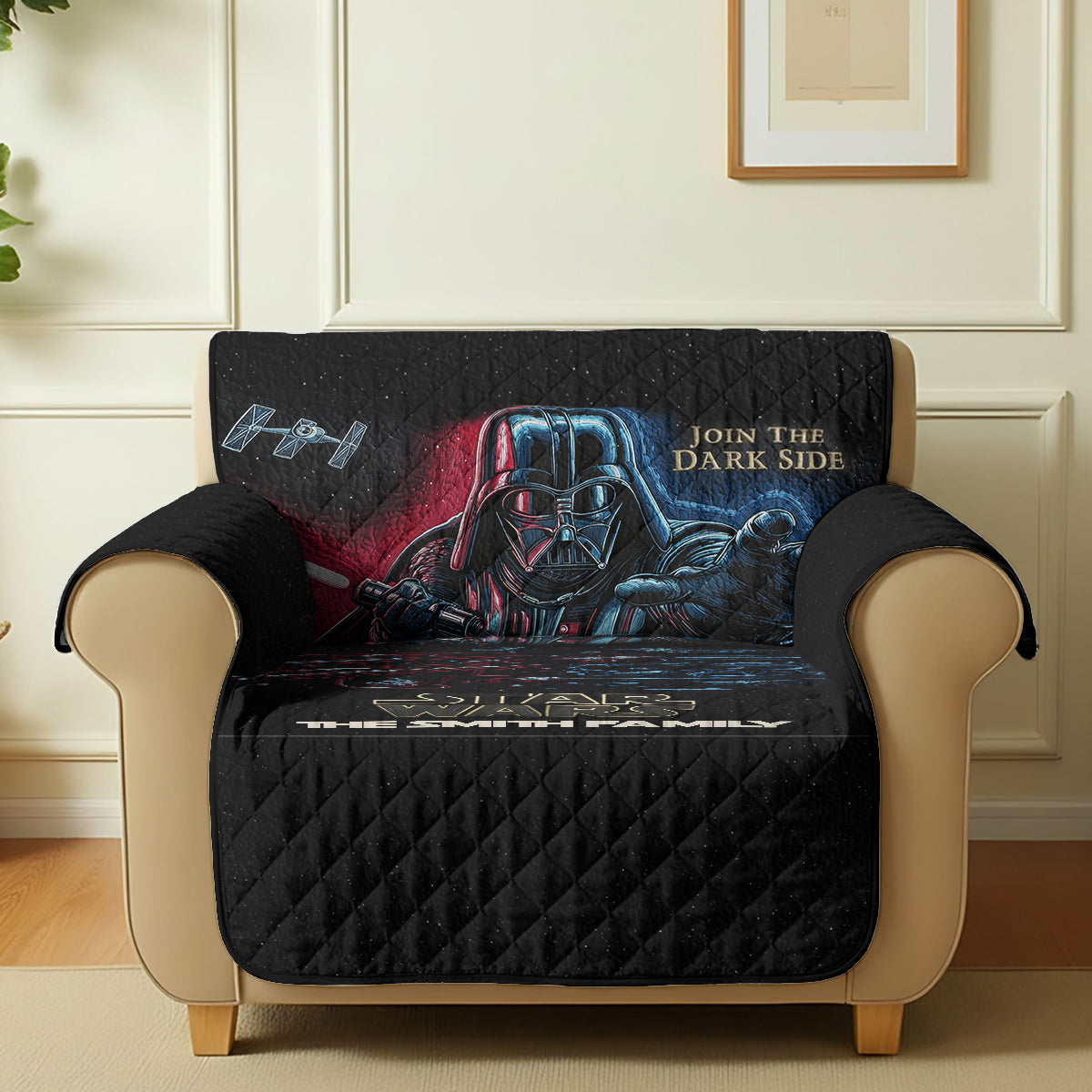 Personalized Star Wars Quilted Couch Cover Dark Side Gift Quilted Sofa/Couch Cover GradoCreations