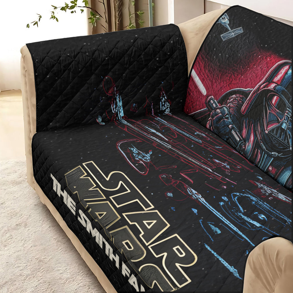 Personalized Star Wars Quilted Couch Cover Dark Side Gift Quilted Sofa/Couch Cover GradoCreations