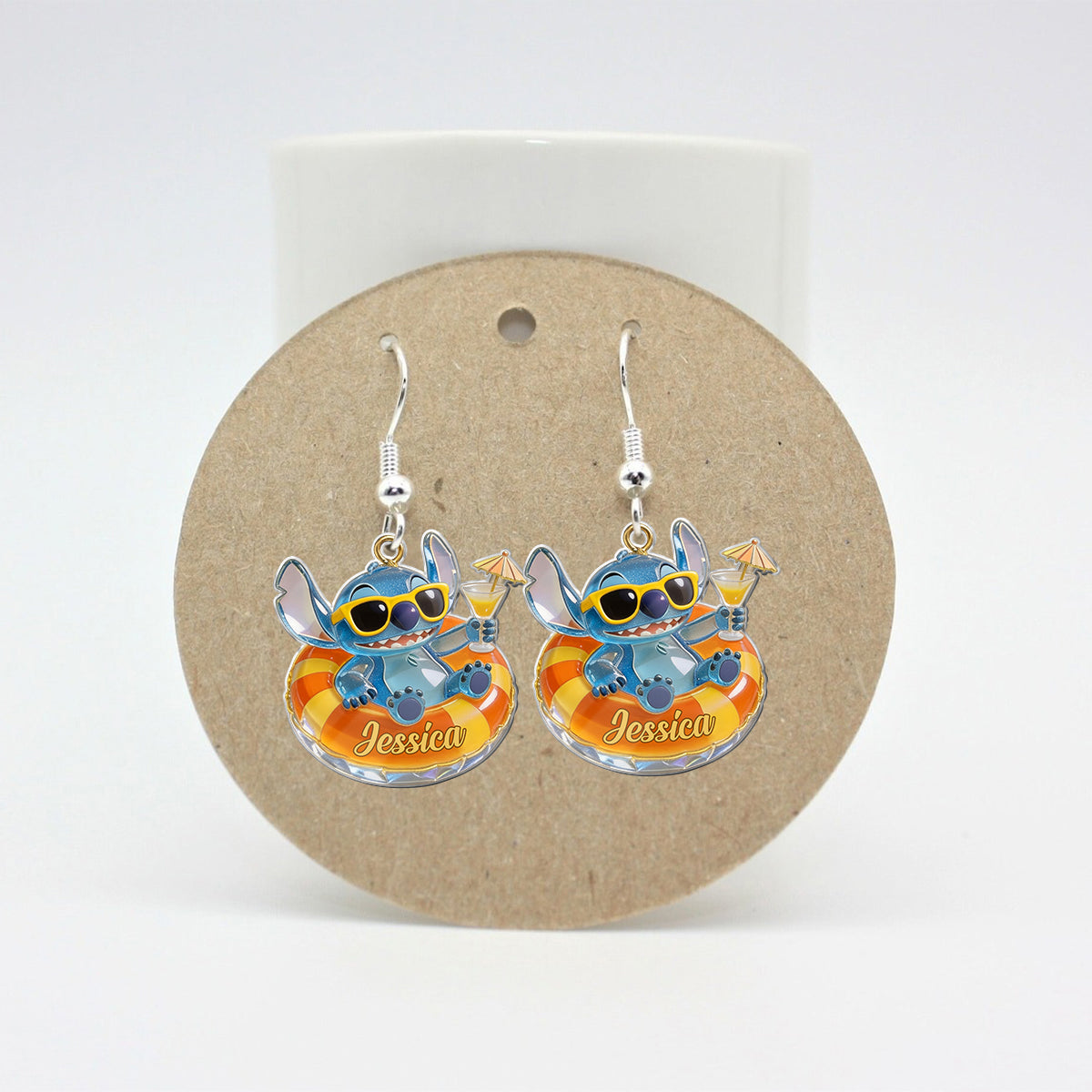 Personalized Disney Stitch Earrings Custom Name Gift Earrings GradoCreations