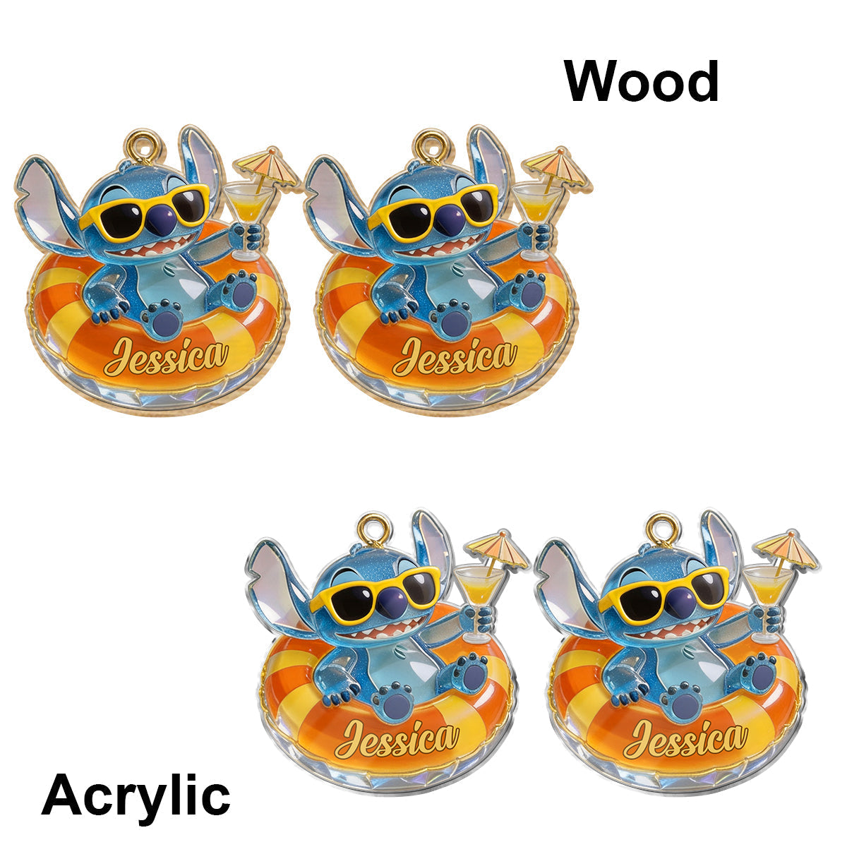Personalized Disney Stitch Earrings Custom Name Gift Earrings GradoCreations