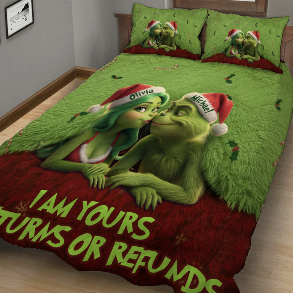 Personalized Quilted Bedding Set Custom Names Gift for Couples Quilted Bedding Set GradoCreations
