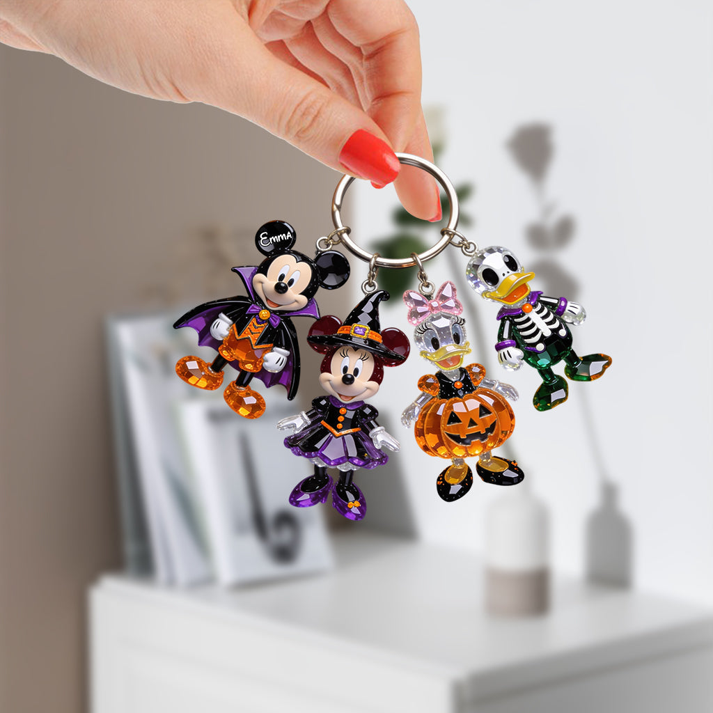 Personalized Halloween Charm Keychain Custom Name Gift Premium Keychain With Charms GradoCreations