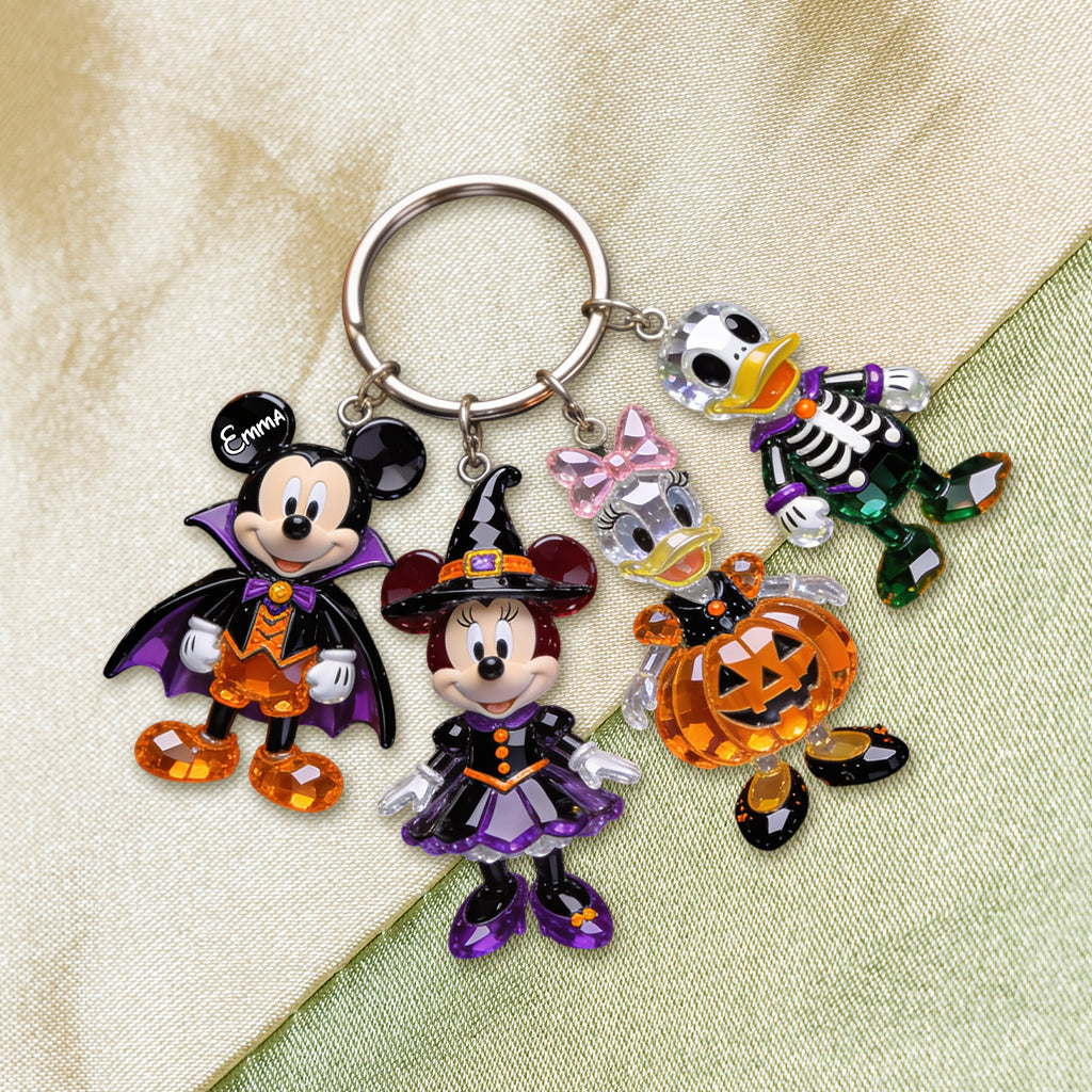 Personalized Halloween Charm Keychain Custom Name Gift Premium Keychain With Charms GradoCreations