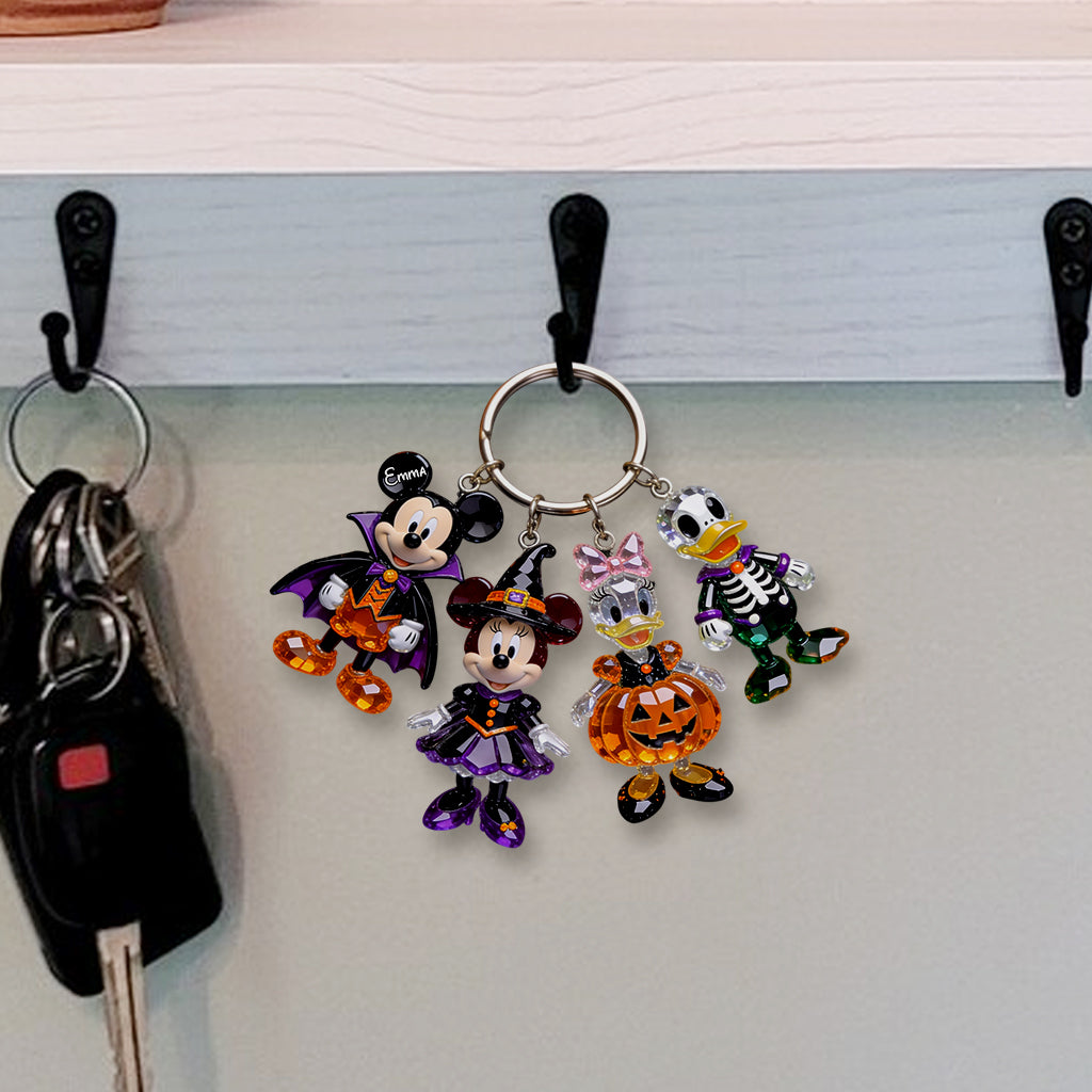 Personalized Halloween Charm Keychain Custom Name Gift Premium Keychain With Charms GradoCreations