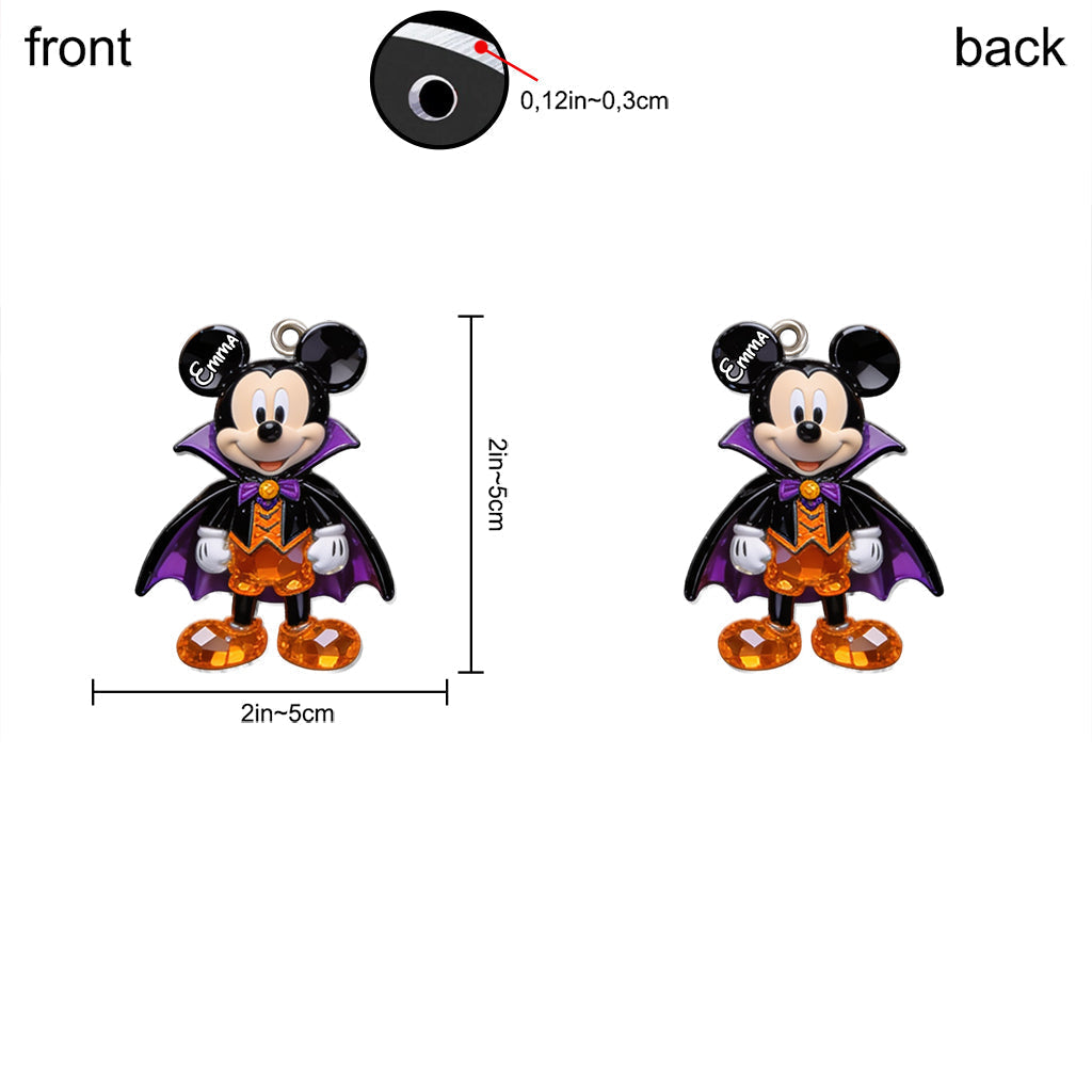 Personalized Halloween Charm Keychain Custom Name Gift Premium Keychain With Charms GradoCreations