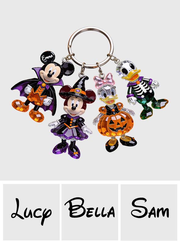 Personalized Halloween Charm Keychain Custom Name Gift Premium Keychain With Charms GradoCreations