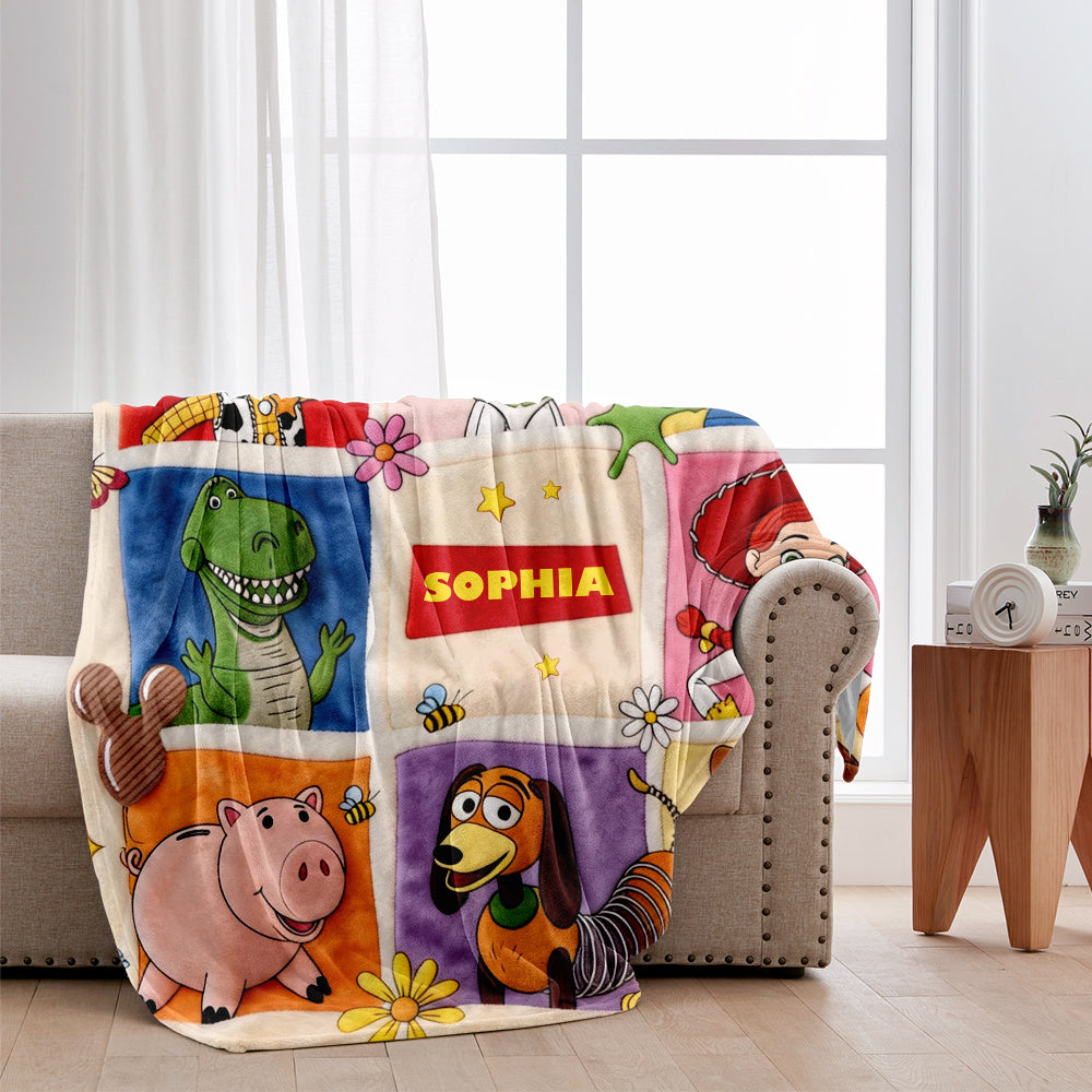 Personalized Toy Story Blanket Soft Custom Name Gift for Kids Blanket GradoCreations