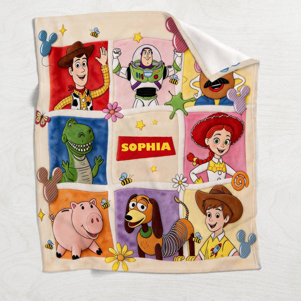 Personalized Toy Story Blanket Soft Custom Name Gift for Kids Blanket GradoCreations