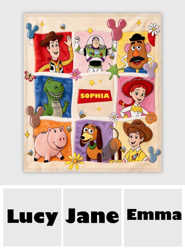 Personalized Toy Story Blanket Soft Custom Name Gift for Kids Blanket GradoCreations